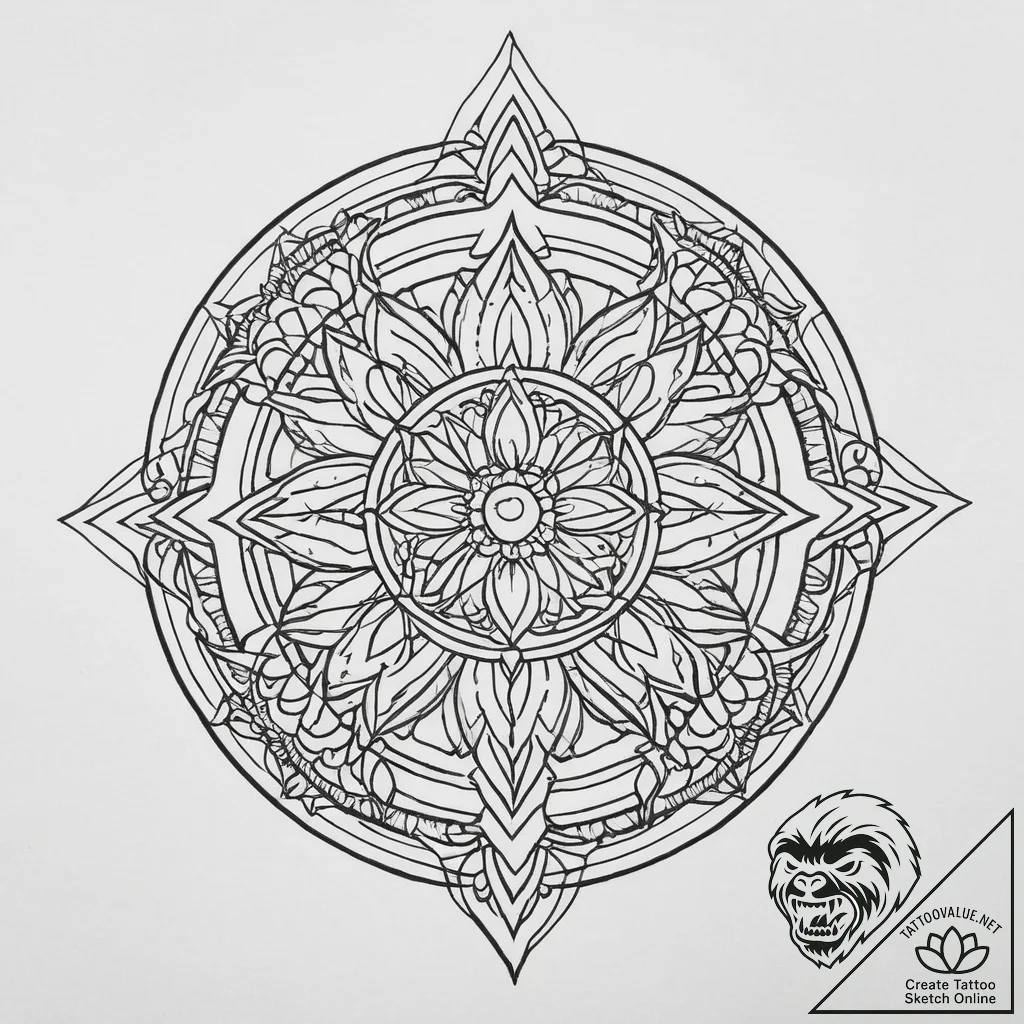 Tattoo sketch quest, tattoo line art, black o... - tattoo sketch (№1757085707_0, 05.09.2025 15:21) — tattoovalue.net