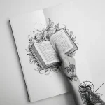 Tattoo sketch hands with a book – tattoo sketch (№1757085908_0, 05.09.2025 15:25) — tattoovalue.net