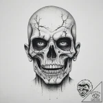 Tattoo sketch zombie, tattoo line art, dotwor… – tattoo sketch (№1757086116_0, 05.09.2025 15:28) — tattoovalue.net