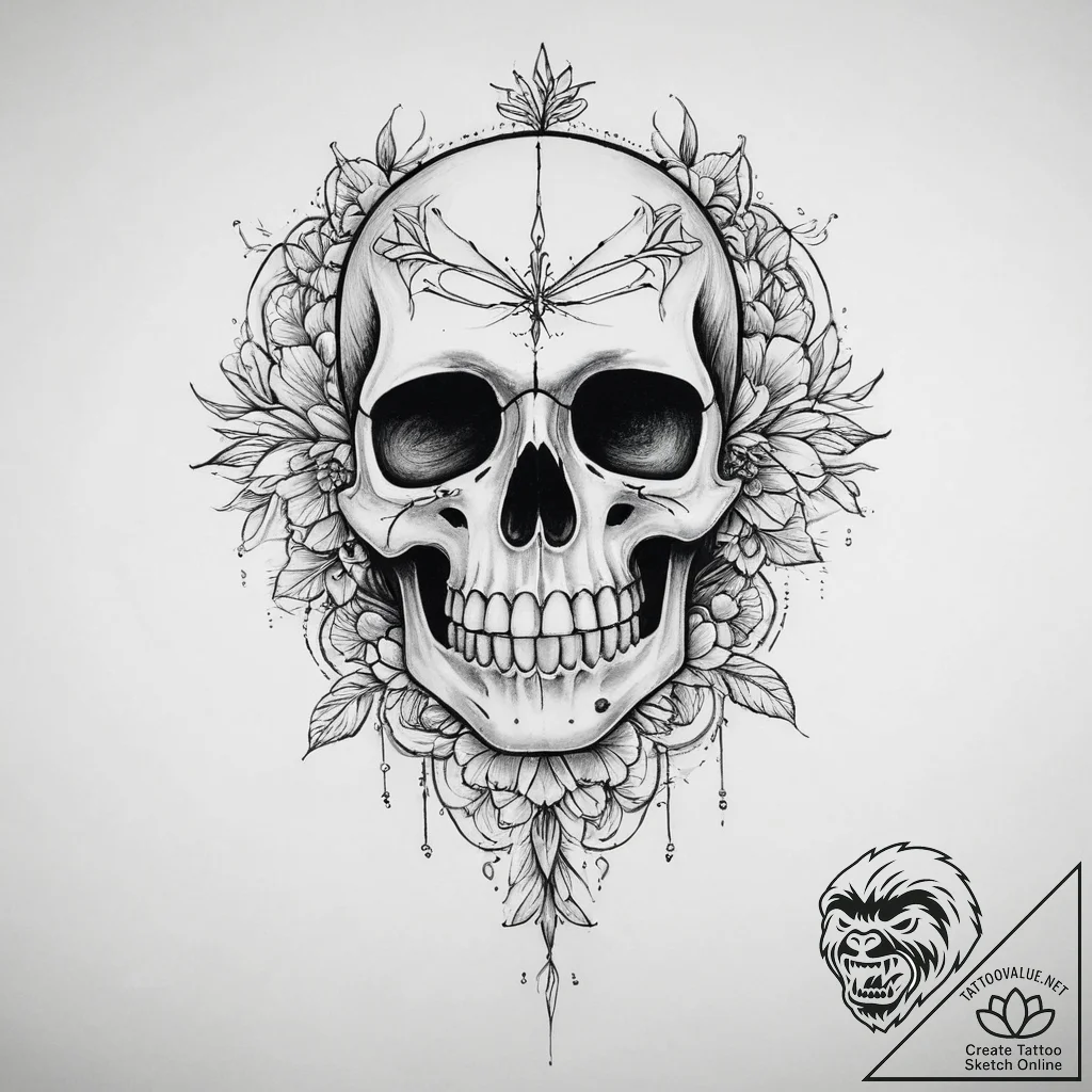 Tattoo sketch death - tattoo sketch (№1757086725_0, 05.09.2025 15:38) — tattoovalue.net