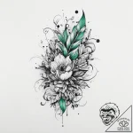 Tattoo sketch green, tattoo line art, black a… – tattoo sketch (№1757087138_0, 05.09.2025 15:45) — tattoovalue.net