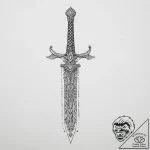 Tattoo sketch sword, tattoo line art, on a cl… – tattoo sketch (№1757088142_0, 05.09.2025 16:02) — tattoovalue.net
