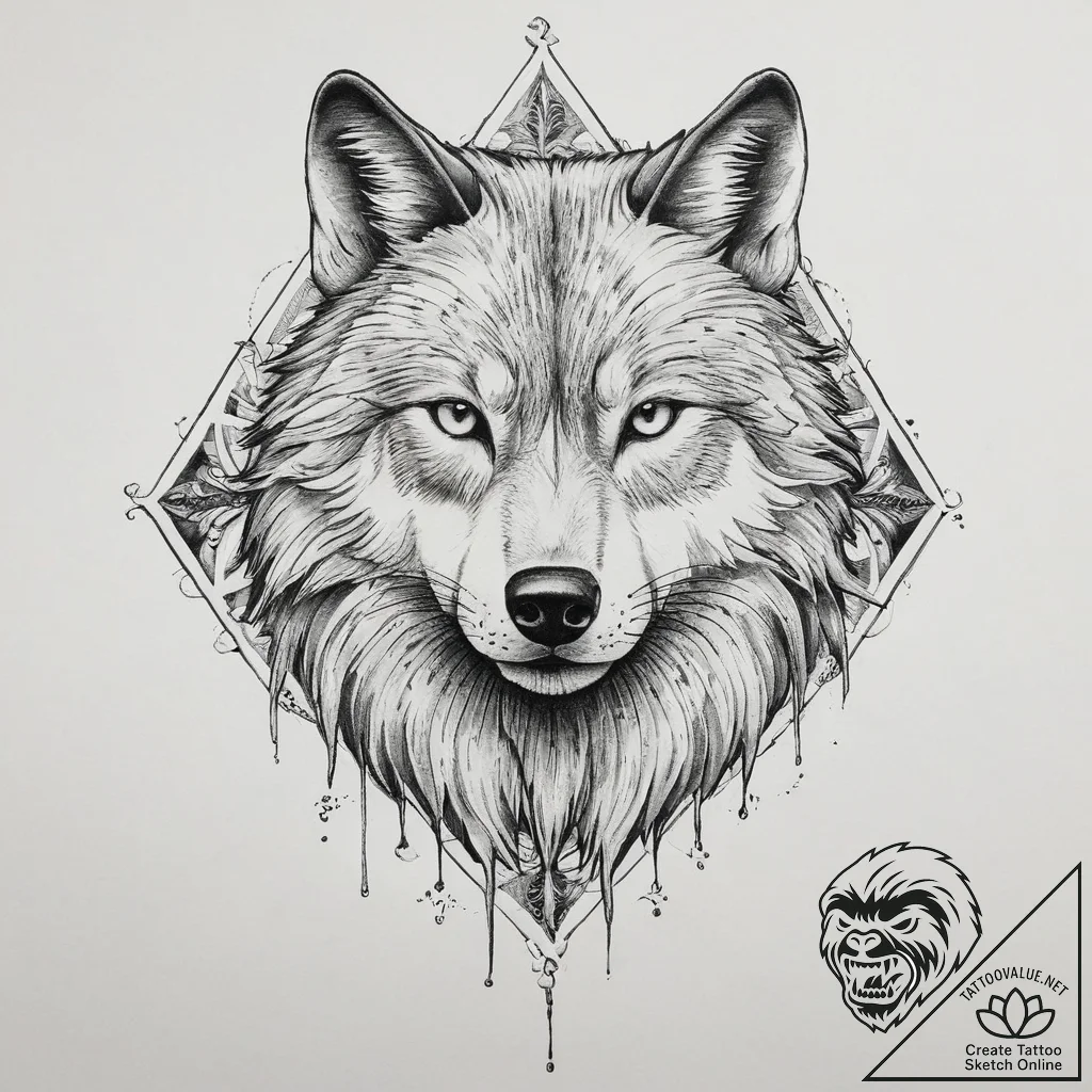 Tattoo sketch узор в виде волка, concept art... - tattoo sketch (№1757088546_0, 05.09.2025 16:09) — tattoovalue.net