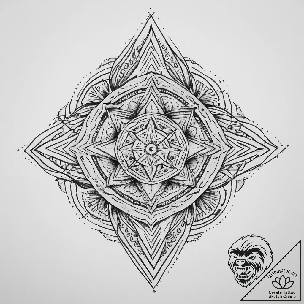 Tattoo sketch diamond, concept art for tattoo... - tattoo sketch (№1757088949_0, 05.09.2025 16:15) — tattoovalue.net