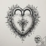 Tattoo sketch heart lock, ink illustration fo… – tattoo sketch (№1757089559_0, 05.09.2025 16:25) — tattoovalue.net