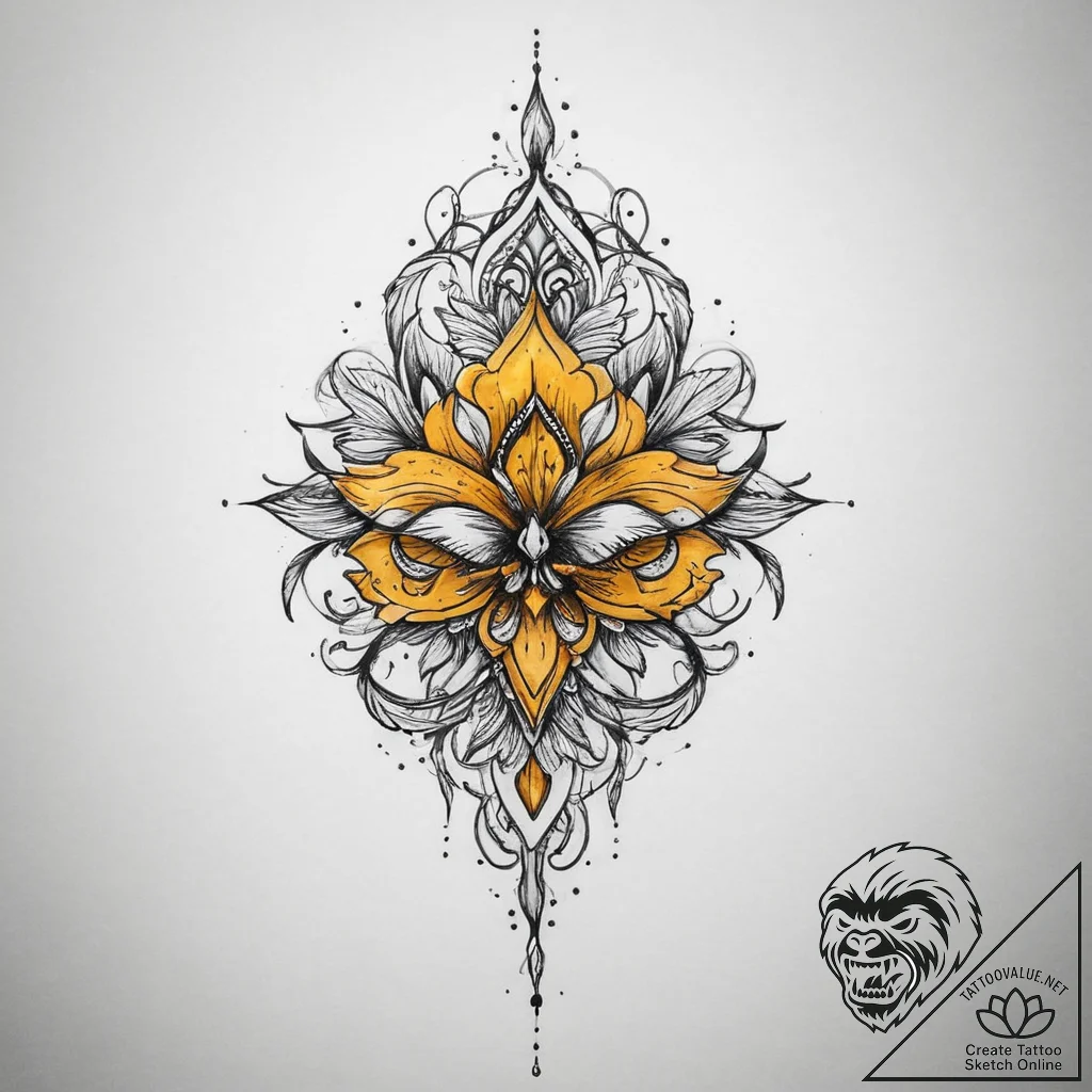 Tattoo sketch yellow - tattoo sketch (№1757090151_0, 05.09.2025 16:35) — tattoovalue.net
