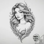 Tattoo sketch узор в виде русалки, tattoo fla… – tattoo sketch (№1757090354_0, 05.09.2025 16:39) — tattoovalue.net