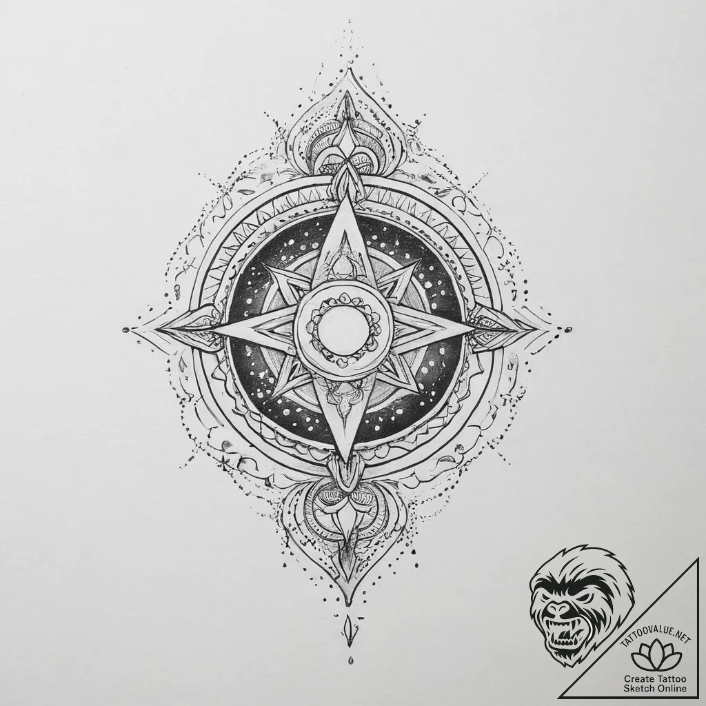 Tattoo sketch cosmic history, concept art for... - tattoo sketch (№1757090752_0, 05.09.2025 16:45) — tattoovalue.net