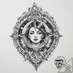 Tattoo sketch cosmic person, tattoo flash she… – tattoo sketch (№1757091553_0, 05.09.2025 16:59) — tattoovalue.net