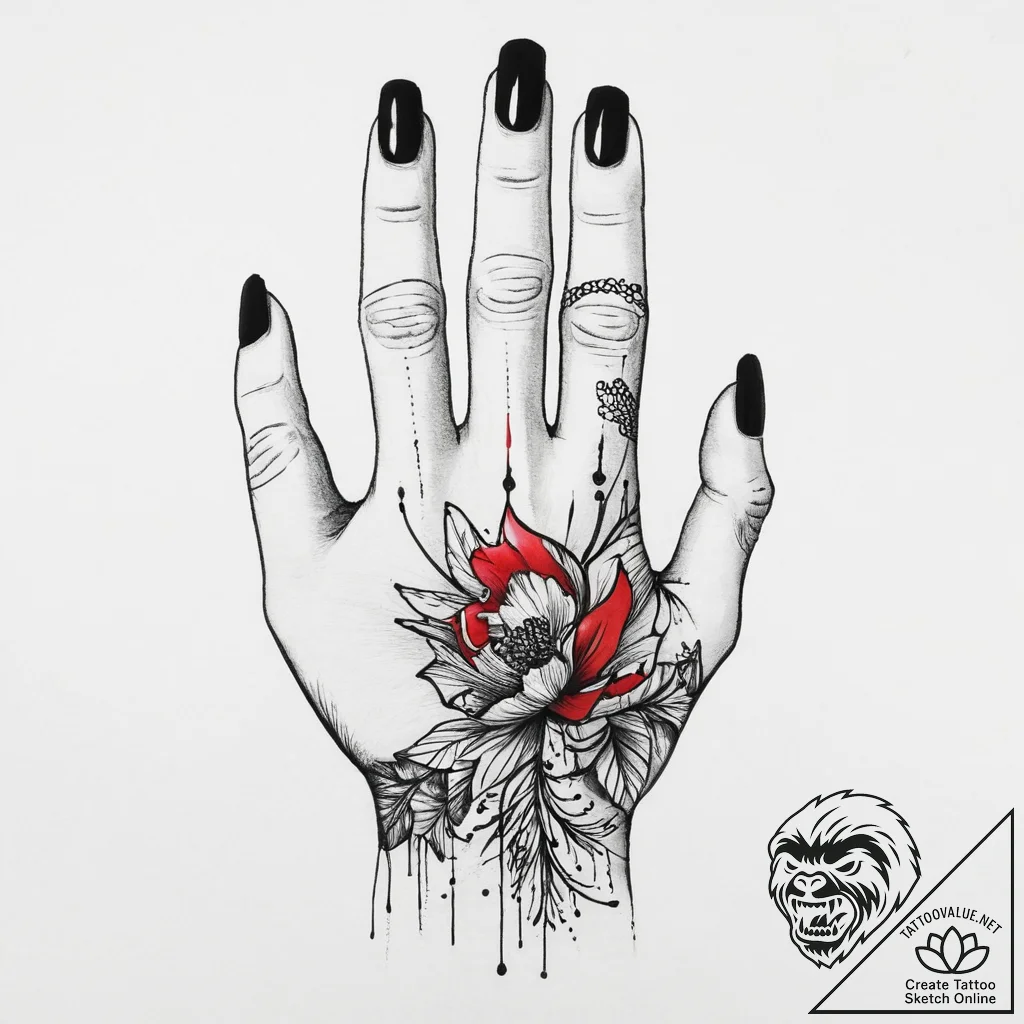 Tattoo sketch nail polish, artistic tattoo sk... - tattoo sketch (№1757092349_0, 05.09.2025 17:12) — tattoovalue.net