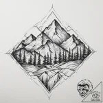 Tattoo sketch a mountain range, tattoo flash… – tattoo sketch (№1757092557_0, 05.09.2025 17:15) — tattoovalue.net