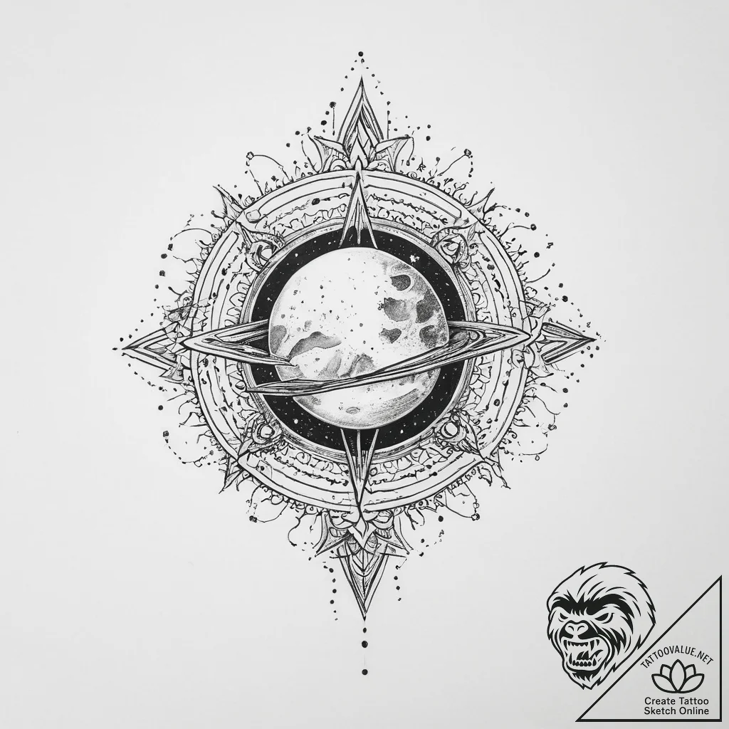 Tattoo sketch cosmic foundation - tattoo sketch (№1757093960_0, 05.09.2025 17:39) — tattoovalue.net