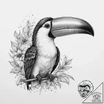 Tattoo sketch toucan, ink illustration for ta… – tattoo sketch (№1757094567_0, 05.09.2025 17:49) — tattoovalue.net