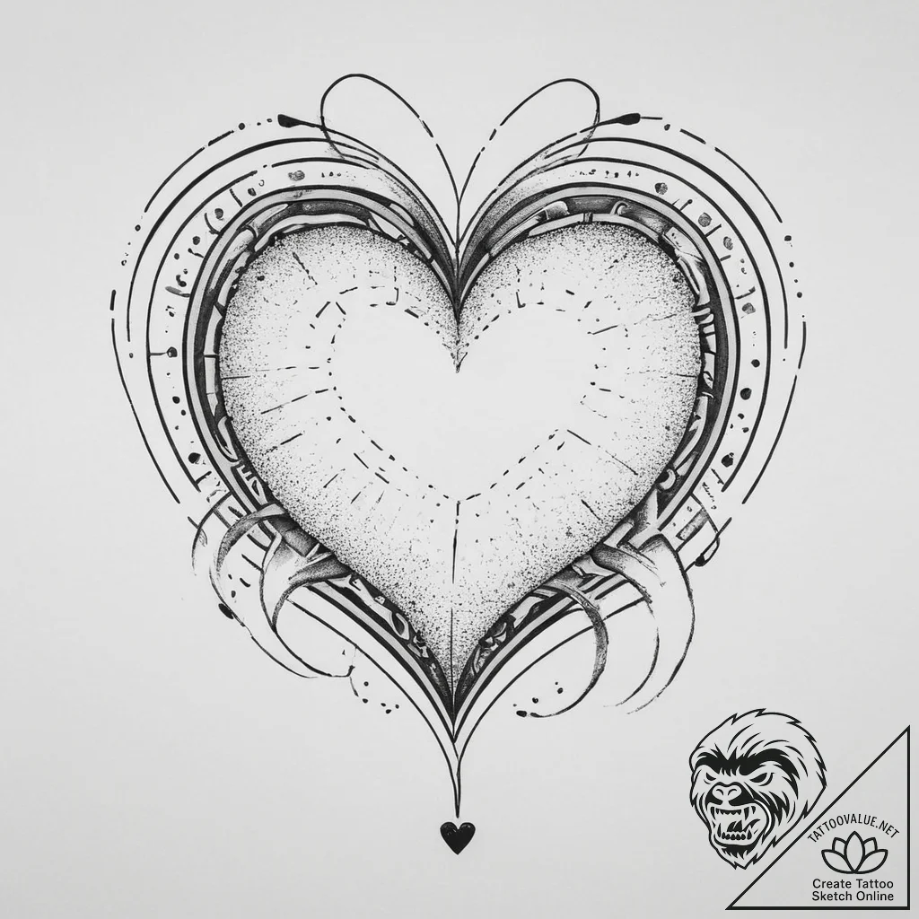 Tattoo sketch gamer pixelated heart, tattoo d... - tattoo sketch (№1757095574_0, 05.09.2025 18:06) — tattoovalue.net