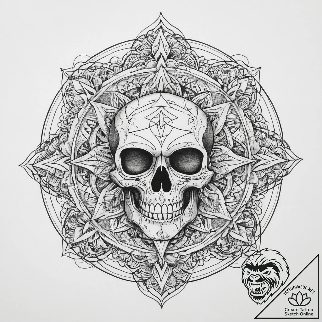 Tattoo sketch skull, artistic tattoo sketch,... - tattoo sketch (№1757095773_0, 05.09.2025 18:09) — tattoovalue.net