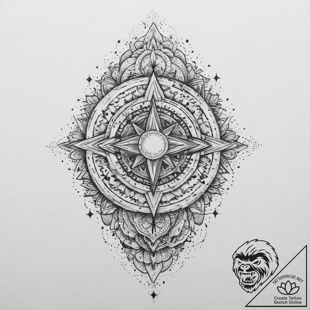 Tattoo sketch cosmic life, concept art for ta... - tattoo sketch (№1757096378_0, 05.09.2025 18:19) — tattoovalue.net