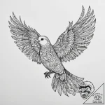 Tattoo sketch white-winged dove, tattoo drawi… – tattoo sketch (№1757097590_0, 05.09.2025 18:39) — tattoovalue.net