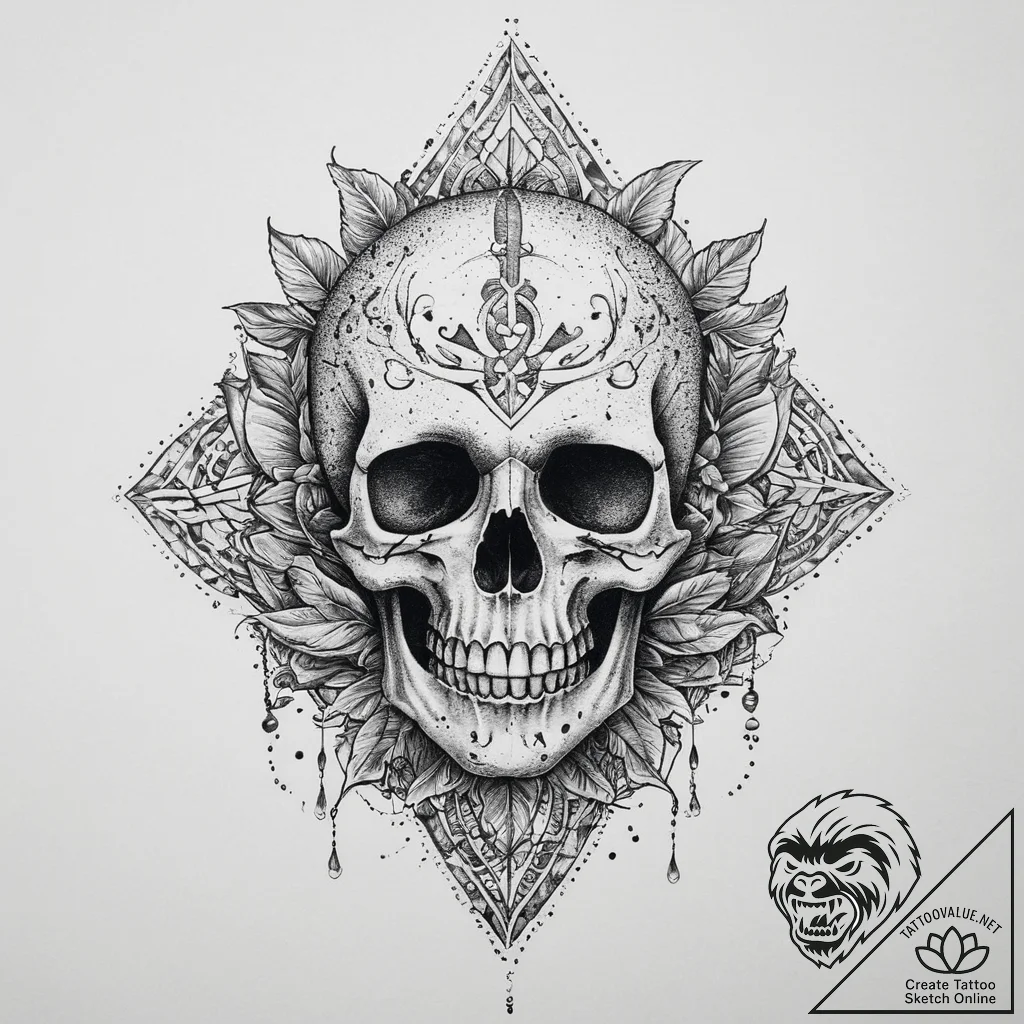 Tattoo sketch hieroglyphic symbol for "death"... - tattoo sketch (№1757099396_0, 05.09.2025 19:09) — tattoovalue.net