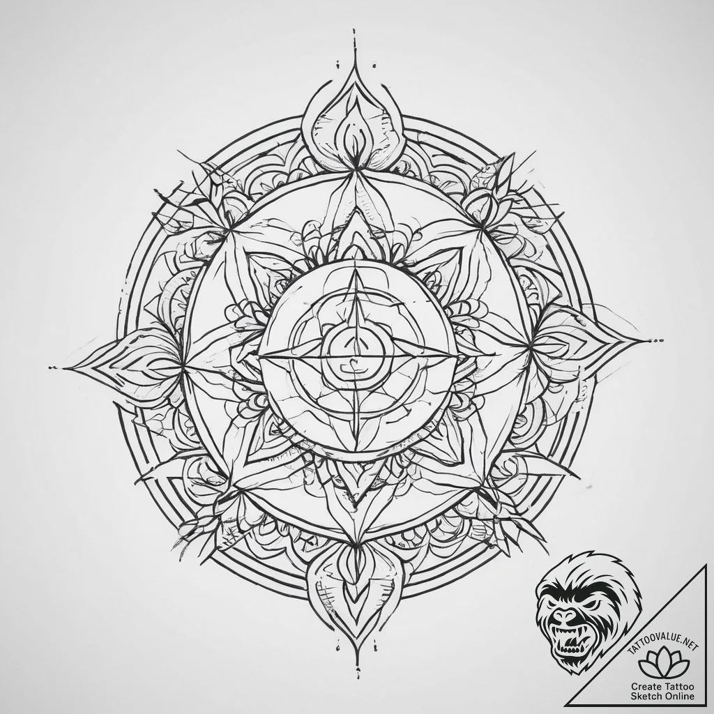 Tattoo sketch hieroglyphic symbol for "sadnes... - tattoo sketch (№1757100417_0, 05.09.2025 19:26) — tattoovalue.net