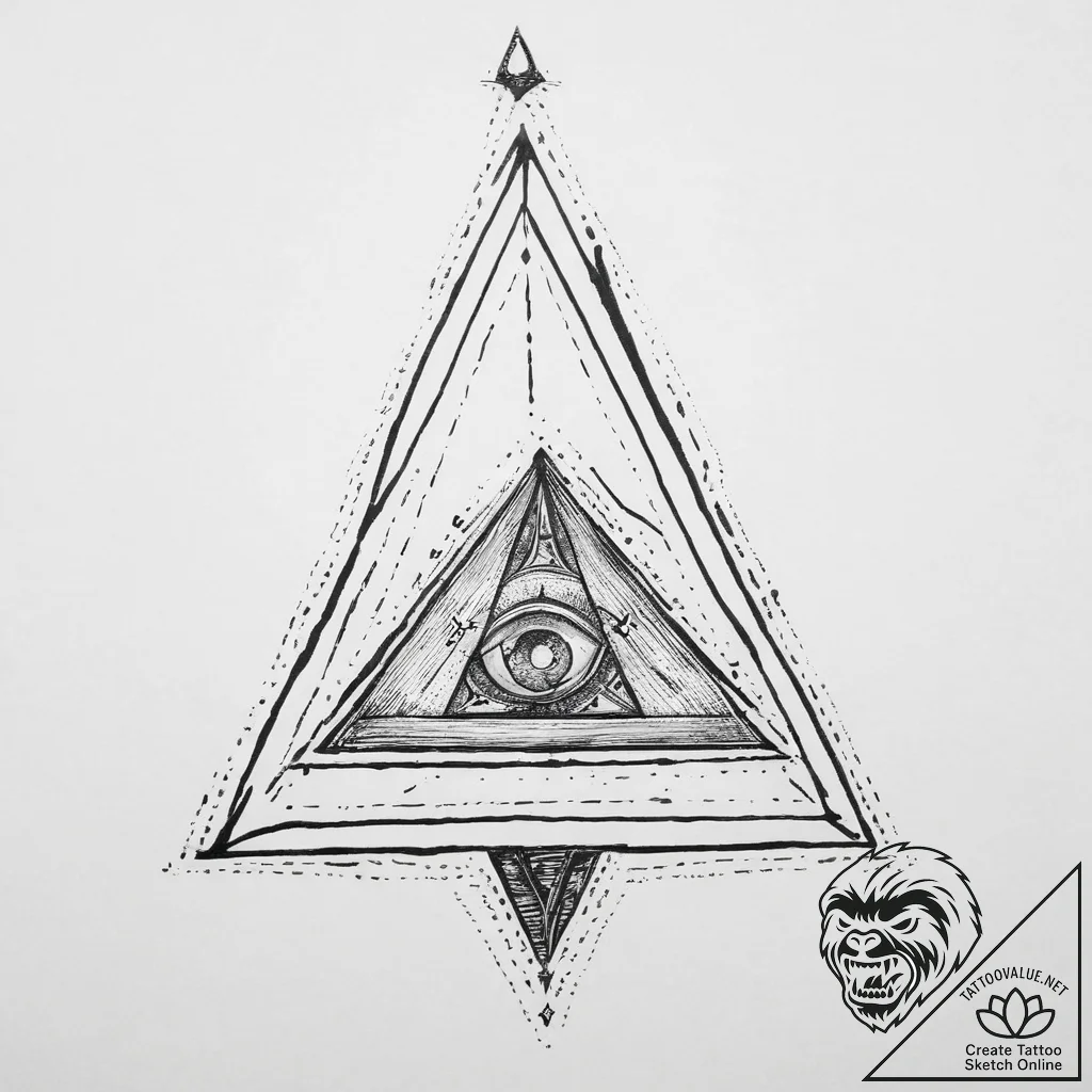 Tattoo sketch magical triangle, tattoo sketch... - tattoo sketch (№1757100822_0, 05.09.2025 19:33) — tattoovalue.net