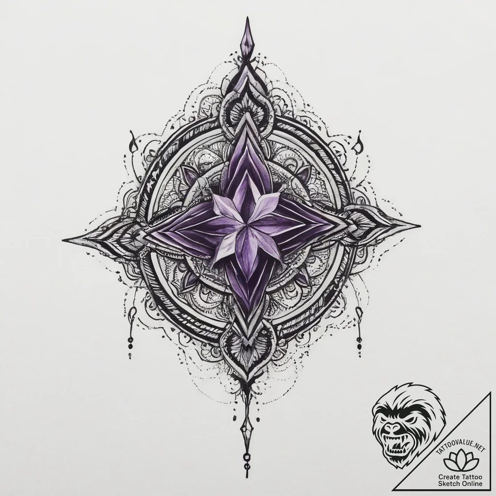 Tattoo sketch amethyst, tattoo drawing outlin... - tattoo sketch (№1757102824_0, 05.09.2025 20:07) — tattoovalue.net
