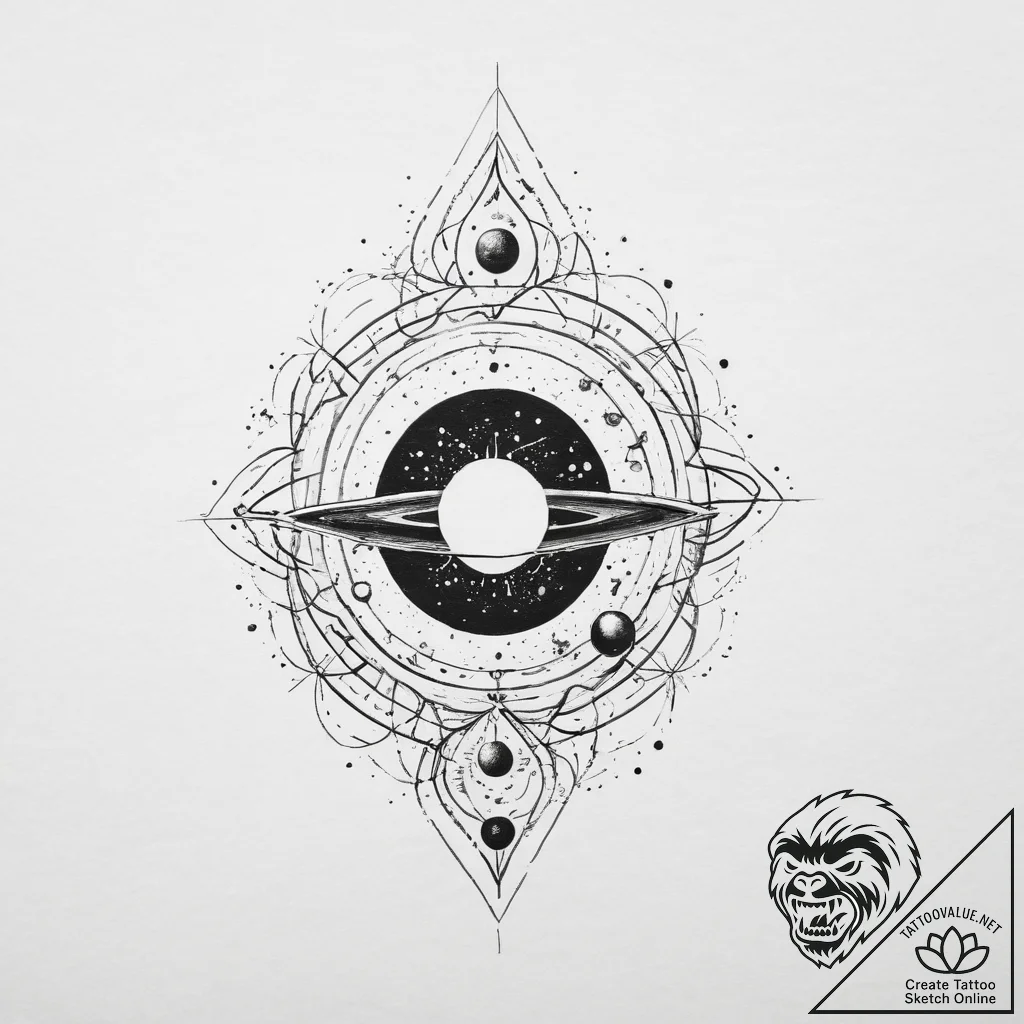 Tattoo sketch cosmic cosmos - tattoo sketch (№1757103832_0, 05.09.2025 20:23) — tattoovalue.net