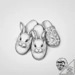 Tattoo sketch slippers with a bunny – tattoo sketch (№1757104633_0, 05.09.2025 20:37) — tattoovalue.net