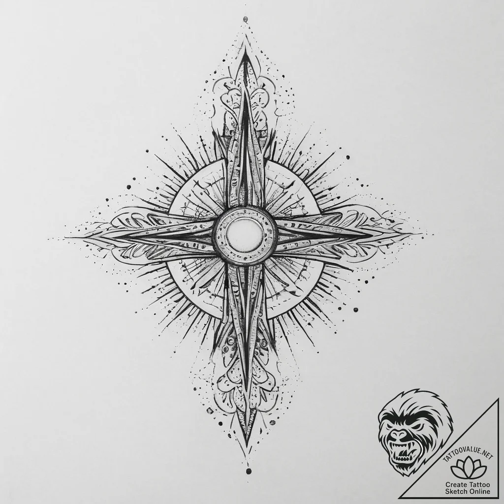 Tattoo sketch cosmic dimension, ink illustrat... - tattoo sketch (№1757104835_0, 05.09.2025 20:40) — tattoovalue.net