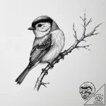 Tattoo sketch long-tailed tit, tattoo flash s… – tattoo sketch (№1757105830_0, 05.09.2025 20:57) — tattoovalue.net