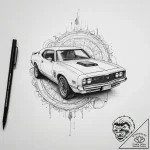 Tattoo sketch blade runner spinner car, tatto… – tattoo sketch (№1757106026_0, 05.09.2025 21:00) — tattoovalue.net