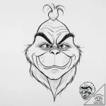 Tattoo sketch the grinch with a paw, ink illu… – tattoo sketch (№1757106628_0, 05.09.2025 21:10) — tattoovalue.net