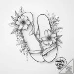 Tattoo sketch sandals with a flower – tattoo sketch (№1757109634_0, 05.09.2025 22:00) — tattoovalue.net