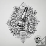 Tattoo sketch scientist microscope and cells,… – tattoo sketch (№1757109831_0, 05.09.2025 22:03) — tattoovalue.net
