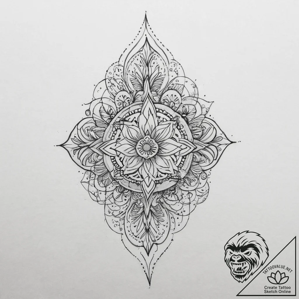 Tattoo sketch beginning, tattoo line art, on... - tattoo sketch (№1757111044_0, 05.09.2025 22:24) — tattoovalue.net