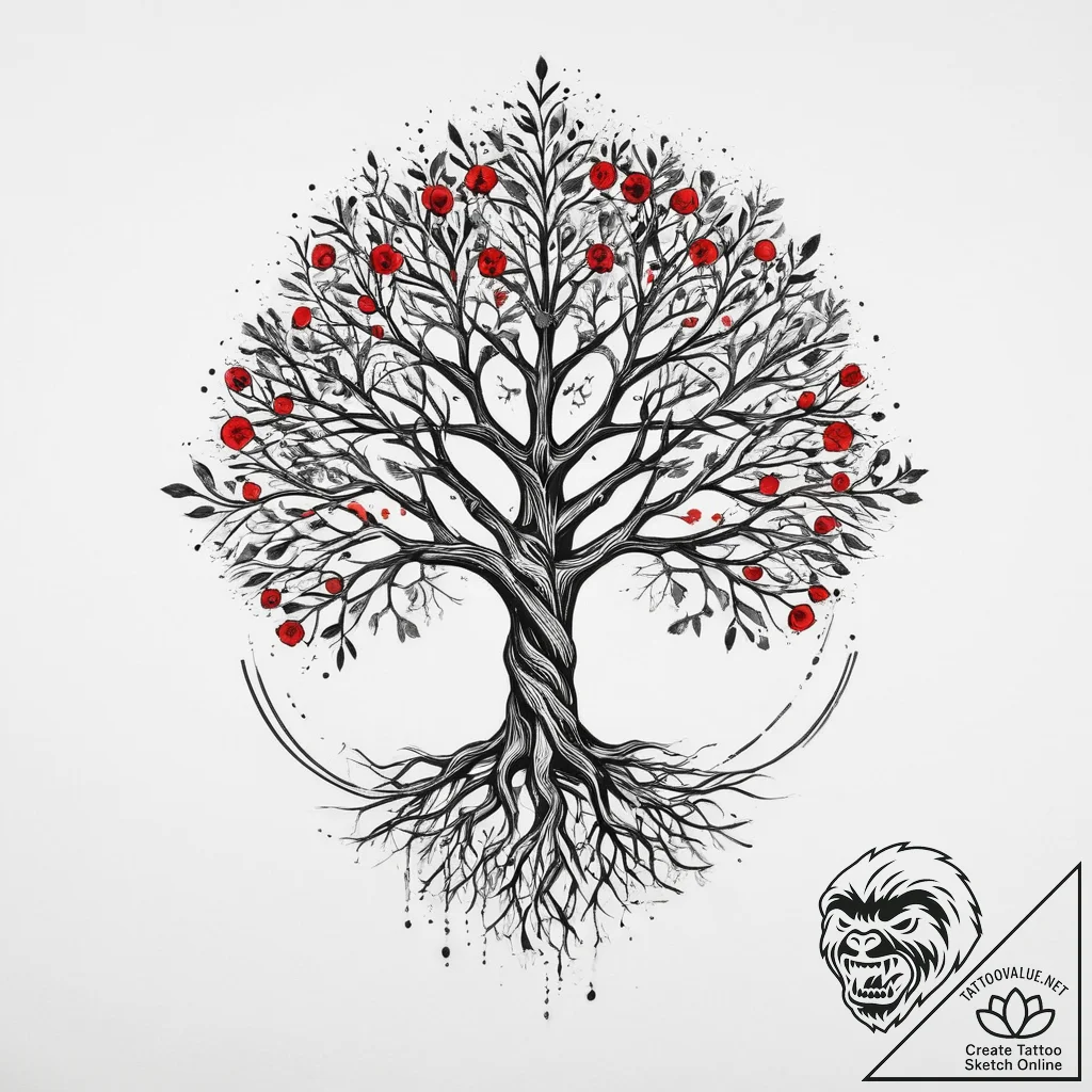 Tattoo sketch slavic tree of life, artistic t... - tattoo sketch (№1757111851_0, 05.09.2025 22:37) — tattoovalue.net