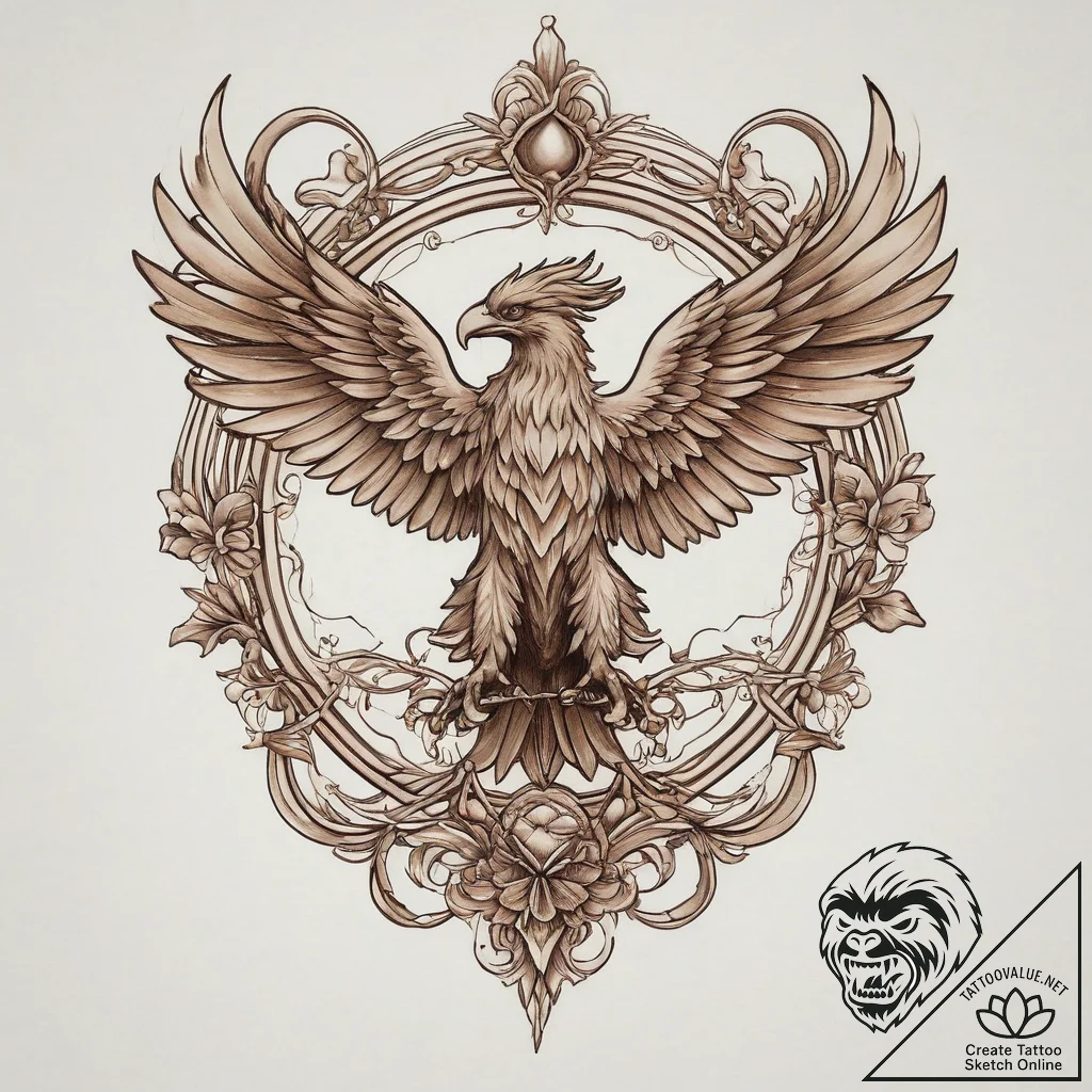 Tattoo sketch griffin landing, tattoo drawing... - tattoo sketch (№1757112249_0, 05.09.2025 22:44) — tattoovalue.net