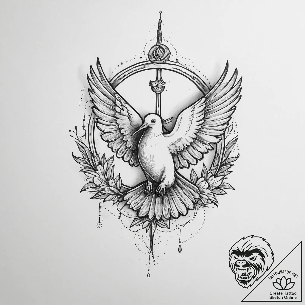Tattoo sketch hieroglyphic symbol for "peace"... - tattoo sketch (№1757113861_0, 05.09.2025 23:11) — tattoovalue.net