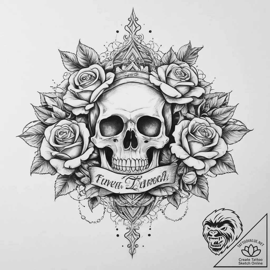 Tattoo sketch queen tattoo, concept art for t... - tattoo sketch (№1757114059_0, 05.09.2025 23:14) — tattoovalue.net