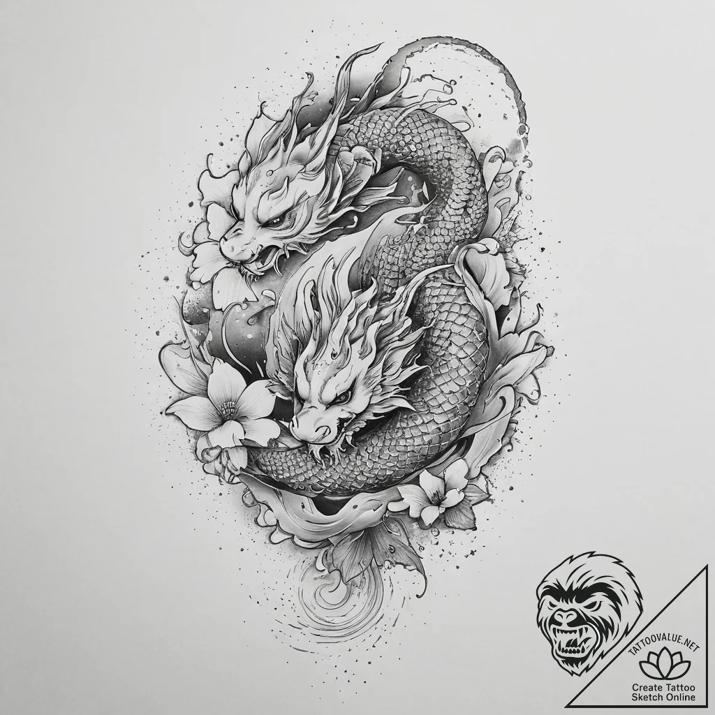 Tattoo sketch cosmic creation, concept art fo... - tattoo sketch (№1757118486_0, 06.09.2025 00:28) — tattoovalue.net