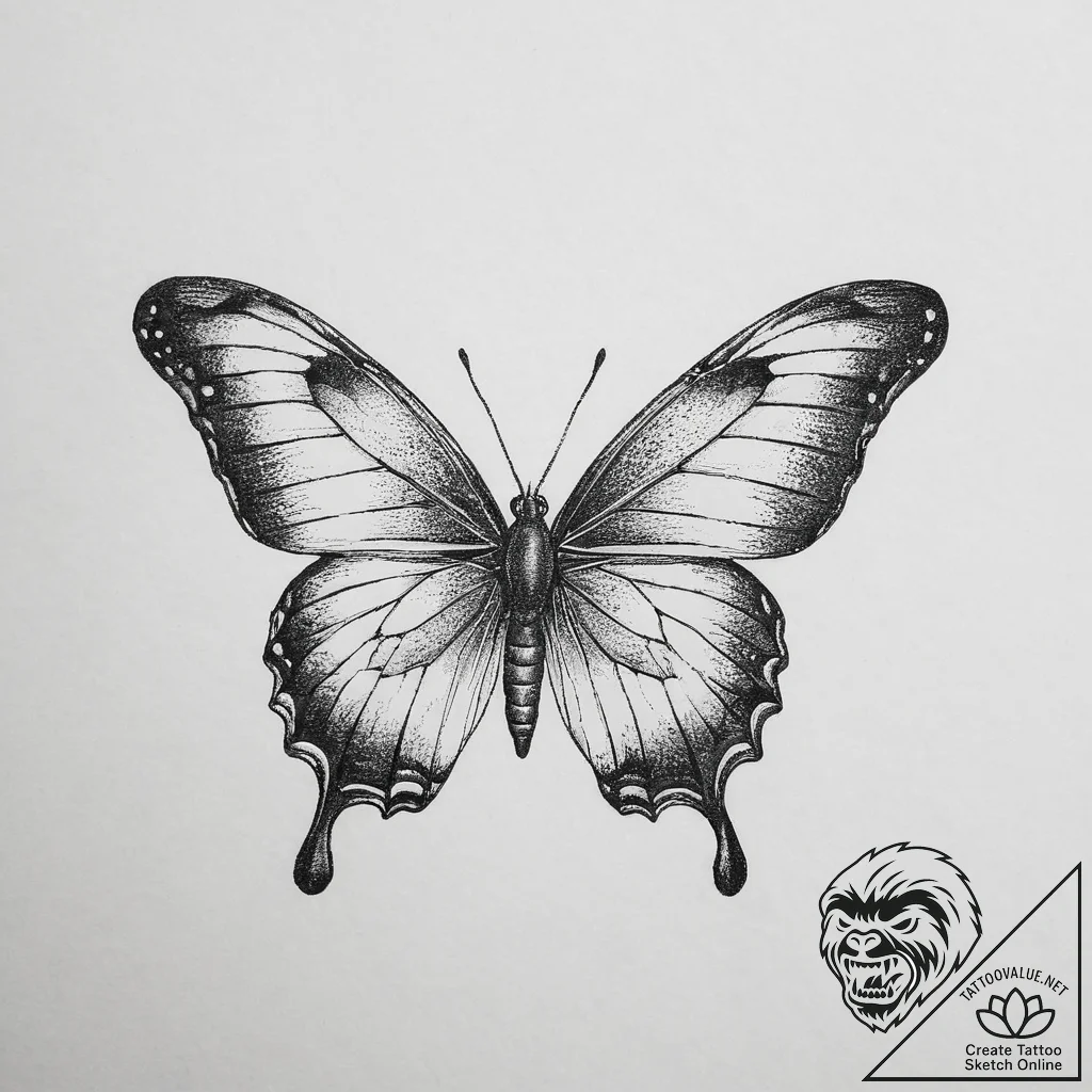 Tattoo sketch metamorphosis, tattoo sketch de... - tattoo sketch (№1757118694_0, 06.09.2025 00:31) — tattoovalue.net