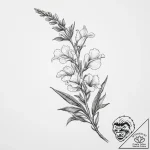 Tattoo sketch snapdragon flower – tattoo sketch (№1757118891_0, 06.09.2025 00:34) — tattoovalue.net