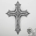 Tattoo sketch sacred representation, ink illu… – tattoo sketch (№1757119690_0, 06.09.2025 00:48) — tattoovalue.net