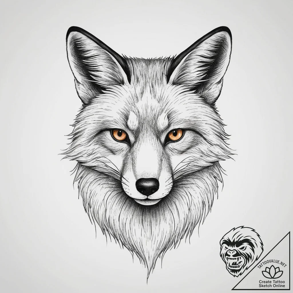 Tattoo sketch fox tattoo, artistic tattoo ske... - tattoo sketch (№1757120688_0, 06.09.2025 01:04) — tattoovalue.net