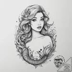 Tattoo sketch mermaid tattoo – tattoo sketch (№1757122103_0, 06.09.2025 01:28) — tattoovalue.net