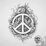 Tattoo sketch peace sign, concept art for tat… – tattoo sketch (№1757123314_0, 06.09.2025 01:48) — tattoovalue.net