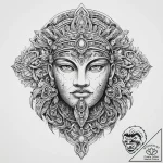 Tattoo sketch inca stonework with a god, ink… – tattoo sketch (№1757124122_0, 06.09.2025 02:02) — tattoovalue.net