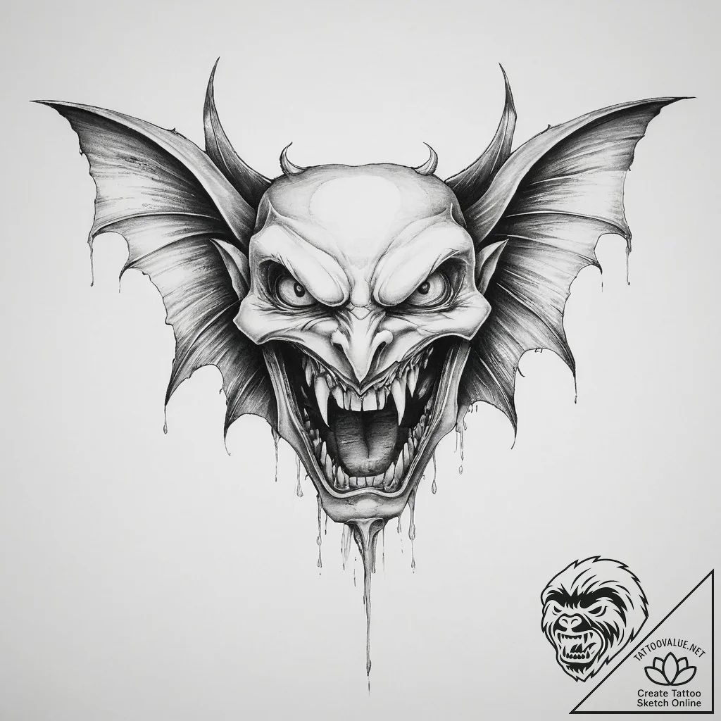 Tattoo sketch vampire fang - tattoo sketch (№1757124320_0, 06.09.2025 02:05) — tattoovalue.net