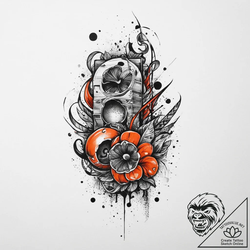 Tattoo sketch orange, tattoo flash sheet desi... - tattoo sketch (№1757125113_0, 06.09.2025 02:18) — tattoovalue.net