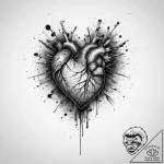 Tattoo sketch cosmic heart, ink illustration… – tattoo sketch (№1757127306_0, 06.09.2025 02:55) — tattoovalue.net
