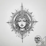Tattoo sketch spiritual character – tattoo sketch (№1757128876_0, 06.09.2025 03:21) — tattoovalue.net